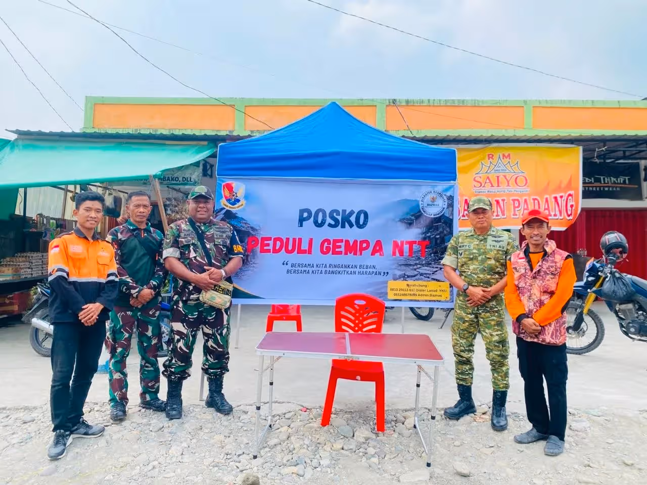 Baznas Tanggap Bencana Kabupaten Mimika bersama Lanud Yohanis Kapiyau membuka Posko Bantuan Bencana NTT di Kantor Baznas Mimika.