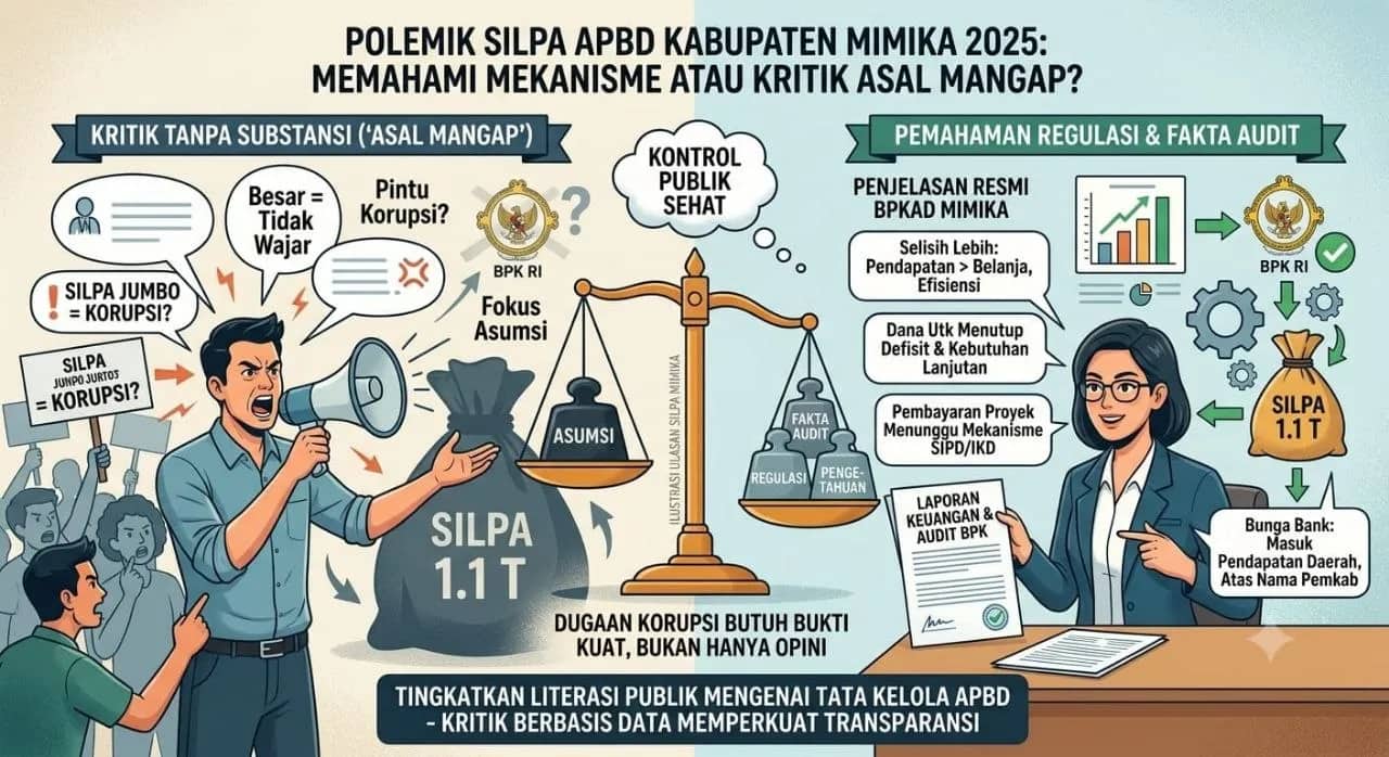 Ilustrasi berita Mimika: Isu SILPA Rp 1,1 Triliun Sengaja Digulirkan, Antara Ketidakpahaman Pengelolaan APBD dan Kritik "Asal Mangap"