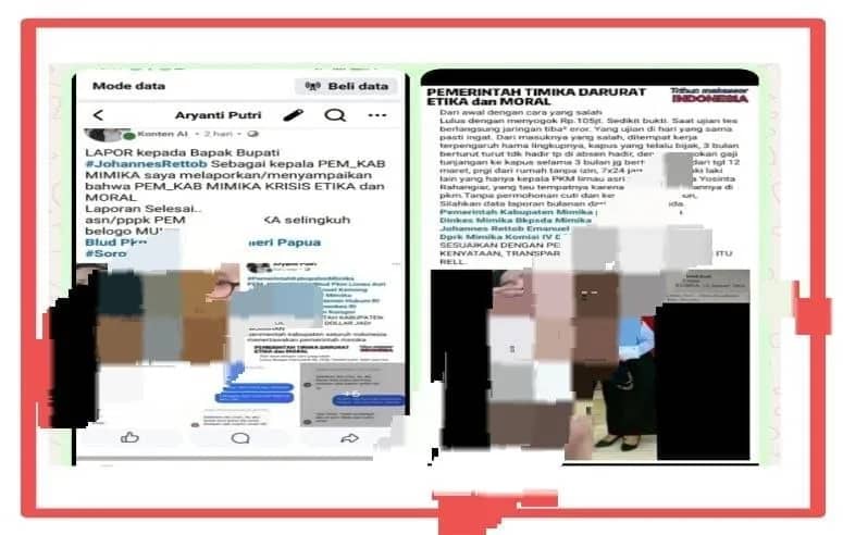 Skrinshut postingan Sahrul di FB terkait chatingan sang istri.