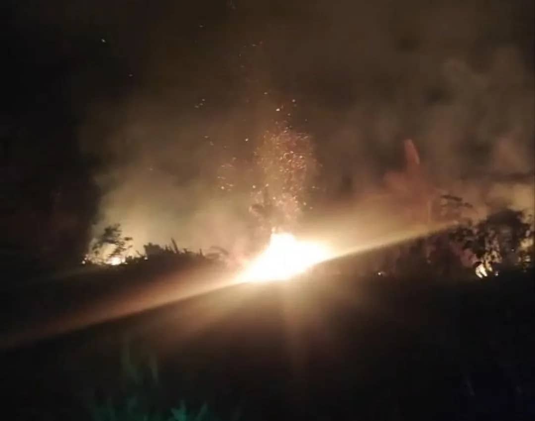 Tampak kebakaran lahan kebun di SP 7 Kampung Mulia Kencana, Distrik Iwaka, dilaporkan terbakar, Kamis (10/9).