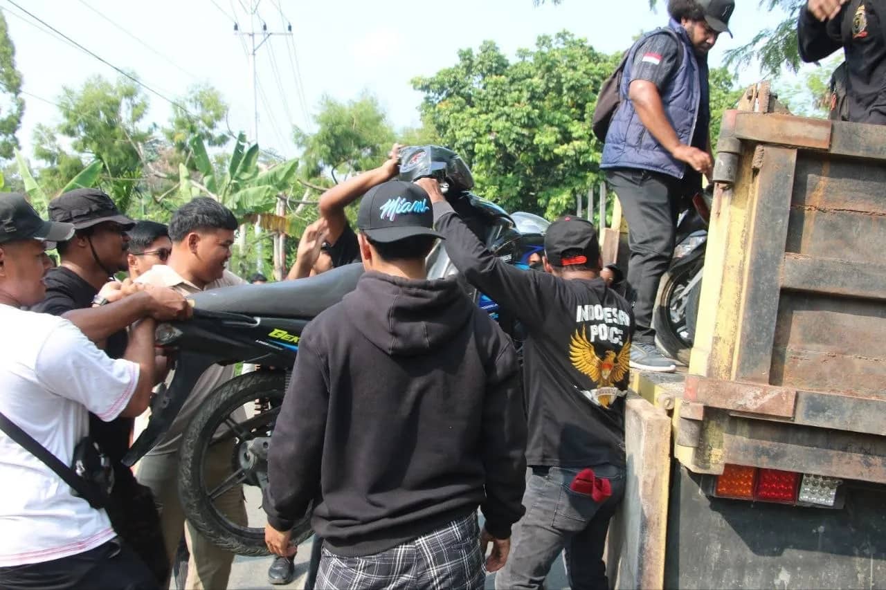 Sejumlah motor yang diamankan polisi di Rusunawa Uncen