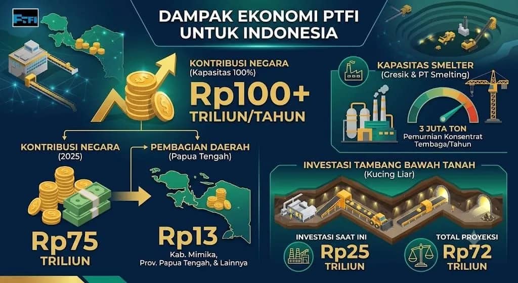 Dampak ekonomi PTFI untuk Indonesia