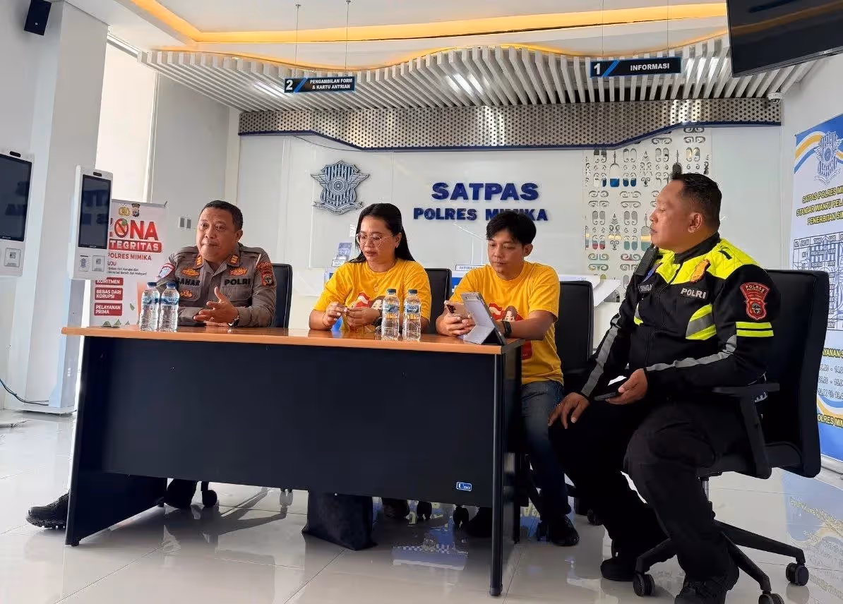 Suasana Sosialisasi Kasat Lantas Polres Mimika bersama dengan Maxim