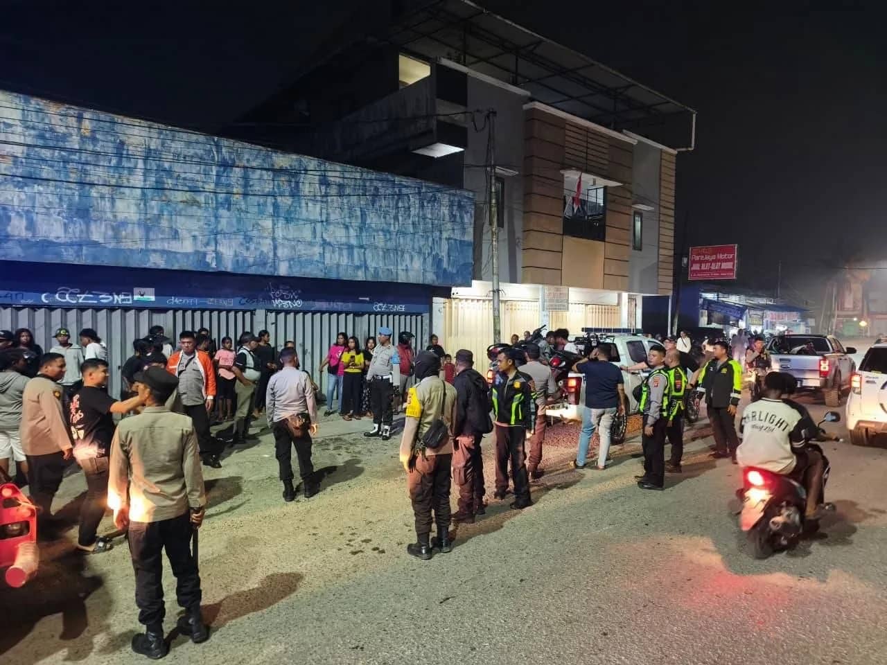 Polres Mimika saat melakukan razia dan patroli KRYD Sabtu (26/9) malam.