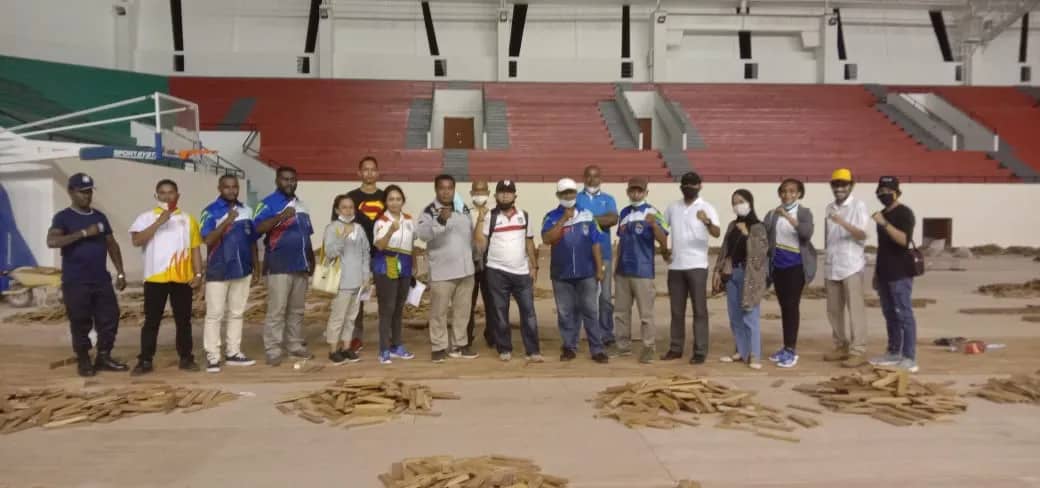 Tim PB PON Papua meninjau kesiapan venue basket di Mimika.