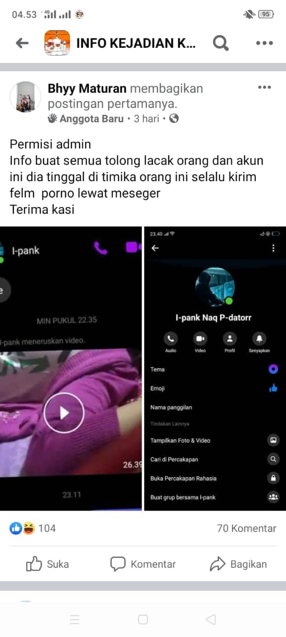 Ilustrasi berita Mimika: Kelainan Seks, Pemilik Akun I-pank Naq P-datorr Sebarkan Konten Video Porno ke Wanita di Timika