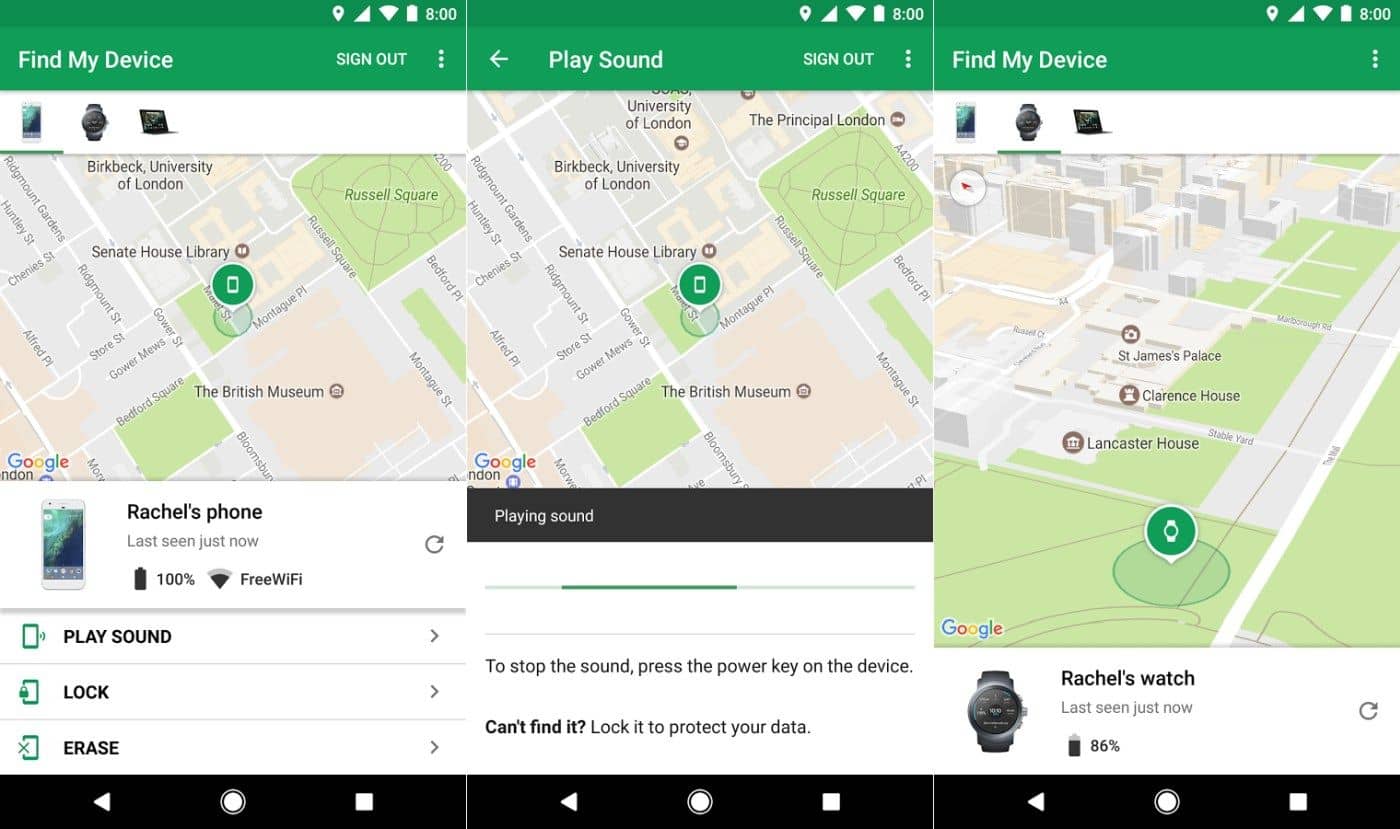 fitur find my device