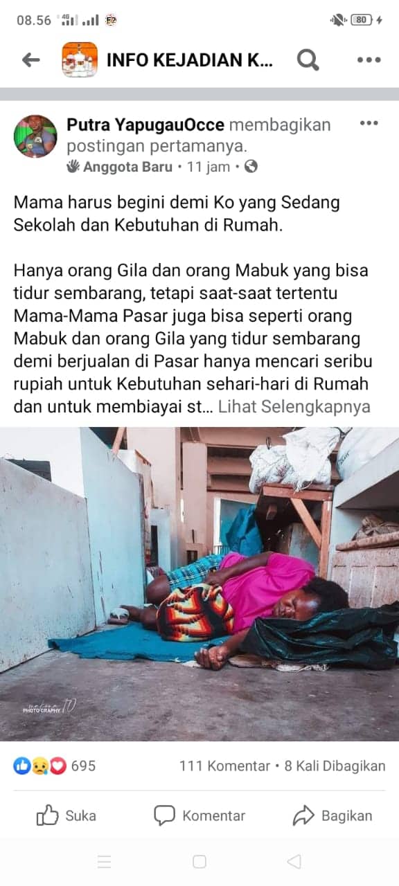 Ilustrasi berita Mimika: Viral ! Foto Mama Papua Pejuang Rupiah yang Tertidur di Pasar Timika, Pandu : Ayo Beli Dagangannya