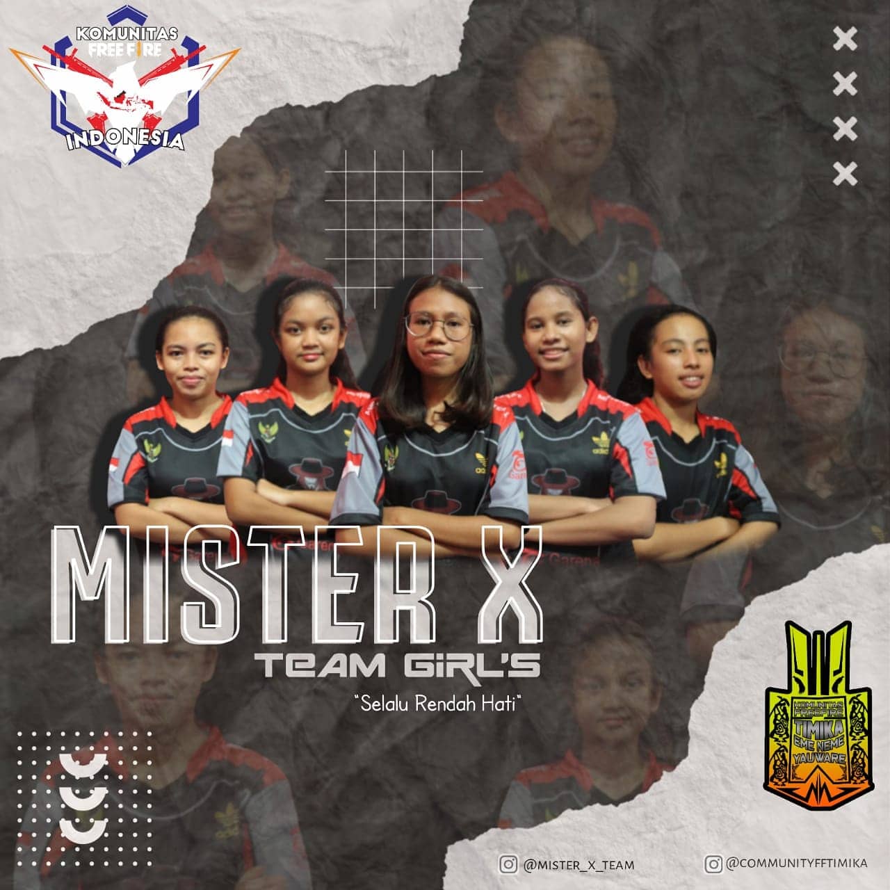 TEAM FREEFIRE MISTER X TEAM GIRLS MIMIKA