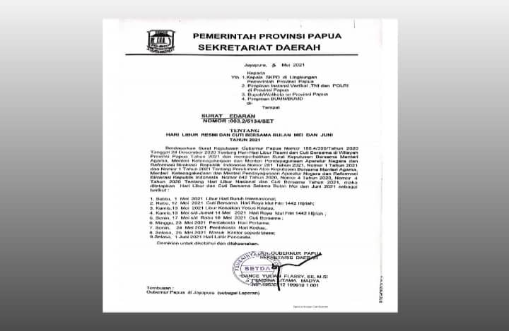 Ilustrasi berita Mimika: Penting !!! Ini Jadwal Libur Cuti Bersama Idul Fitri dan Pentakosta 2021 untuk Provinsi Papua