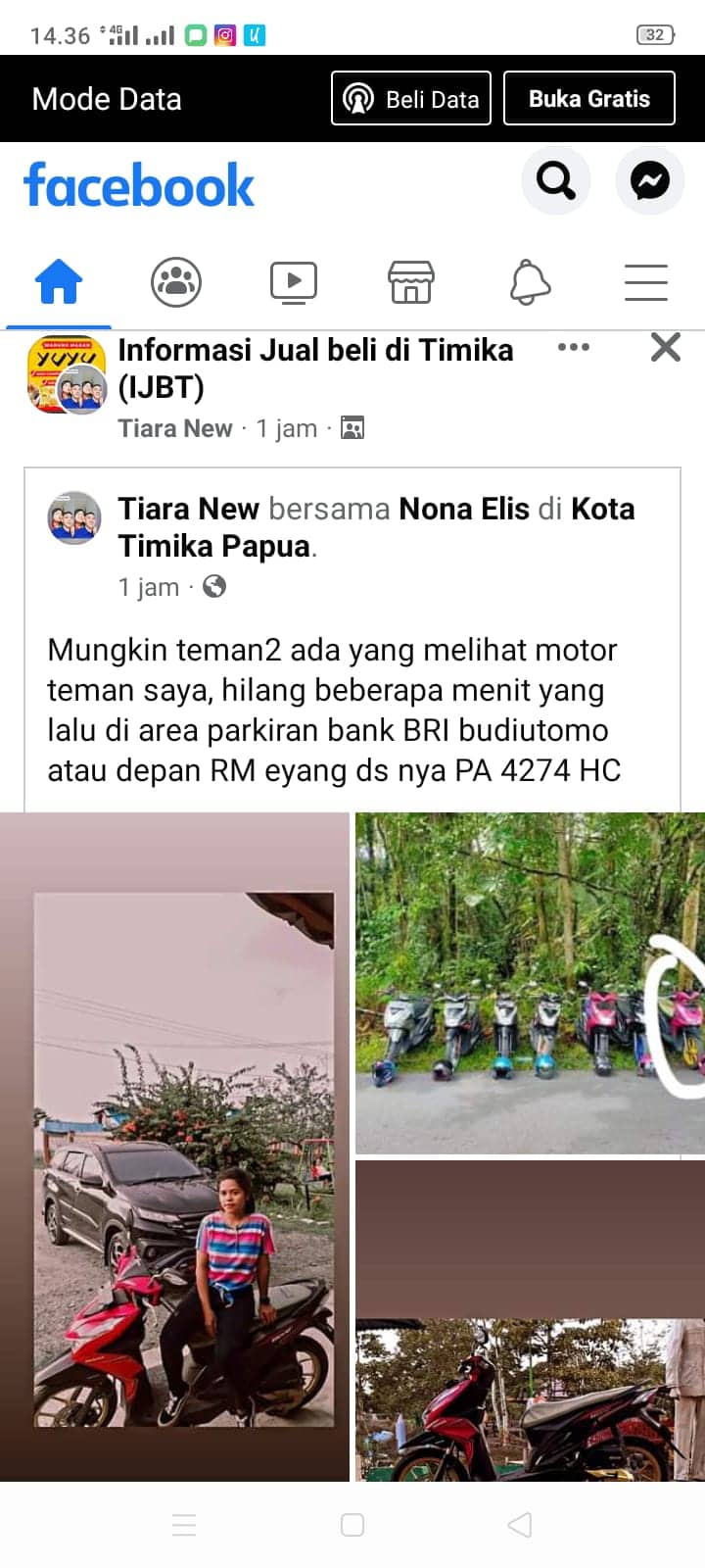 Ilustrasi berita Mimika: Sepeda Motor Hilang Saat Parkir Depan BRI Budi Utomo, Warganet Colek Akun Facebook Polres Mimika