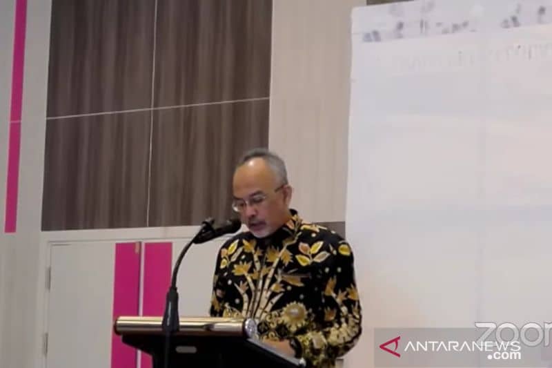 Tangkapan layar Staf Ahli Menteri Perencanaan Pembangunan Nasional (PPN/Bappenas) Bidang Pemerataan dan Kewilayahan Oktorialdi dalam rapat penyusunan RIPP Papua 2022-2041, Senin (17/1/2022)
