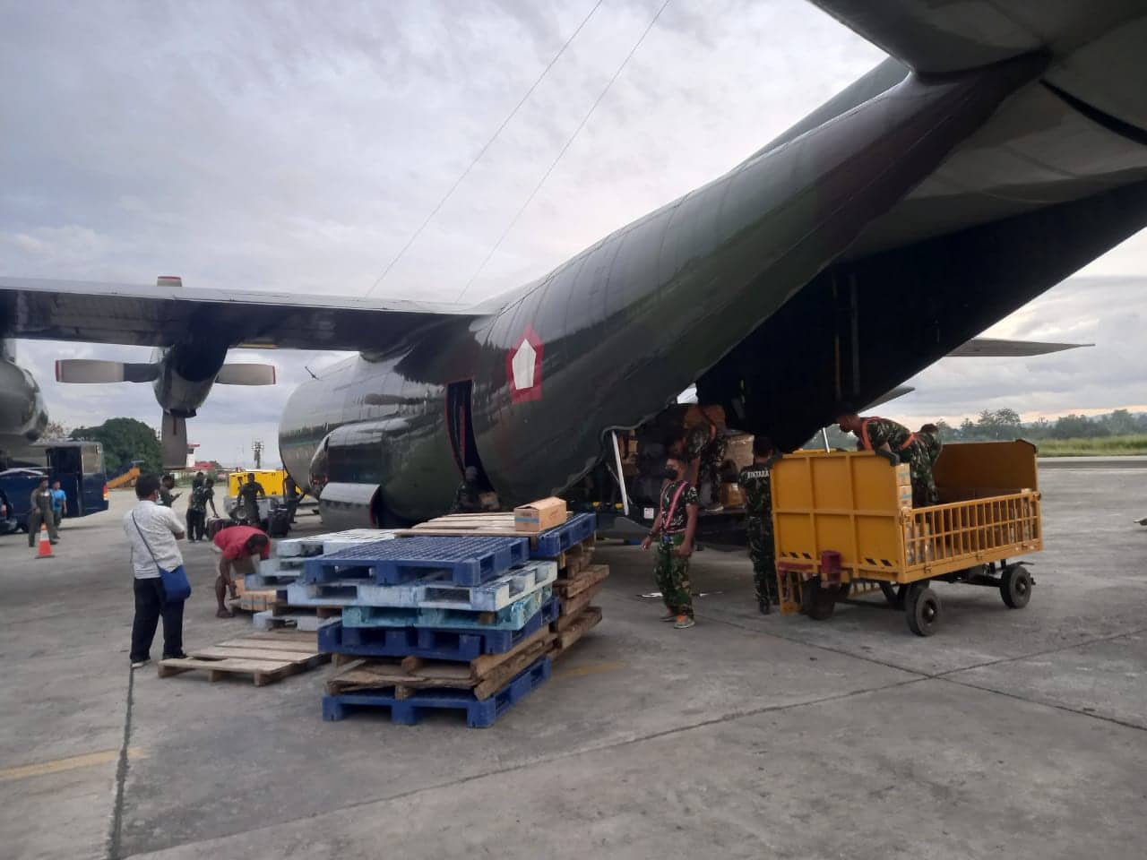 Ilustrasi berita Papua: Bantu Stabilkan Harga, Didrop Hercules, TNI AU Distribusi Minyak Goreng ke Empat Wilayah di Papua