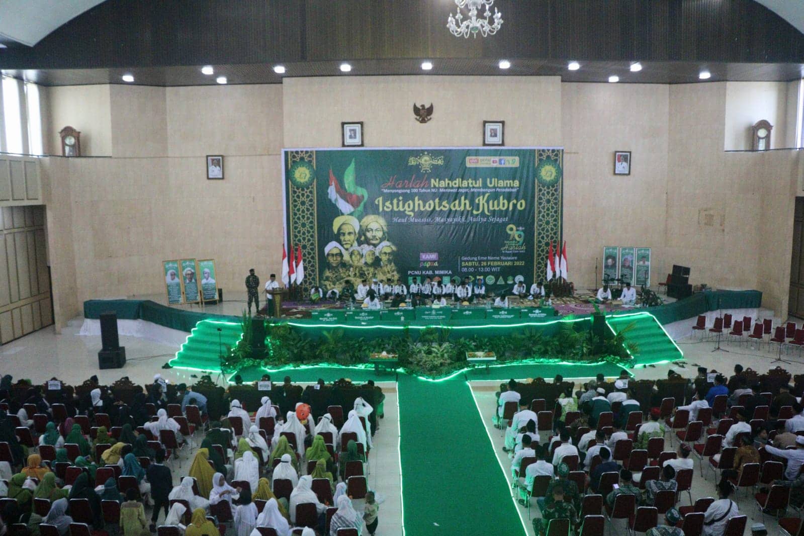 Foto: Febri Acara Istiqhotsah Kubro dalam rangka perayaan 96 Tahun Nahdhatul Ulama yang digelar di Graha Eme Neme Yauware Timika.