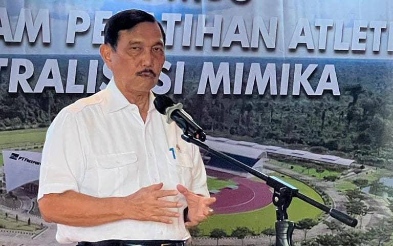 Menkopolhukam Luhut Binsar Panjaitan saat menyampaikan sambutan.
