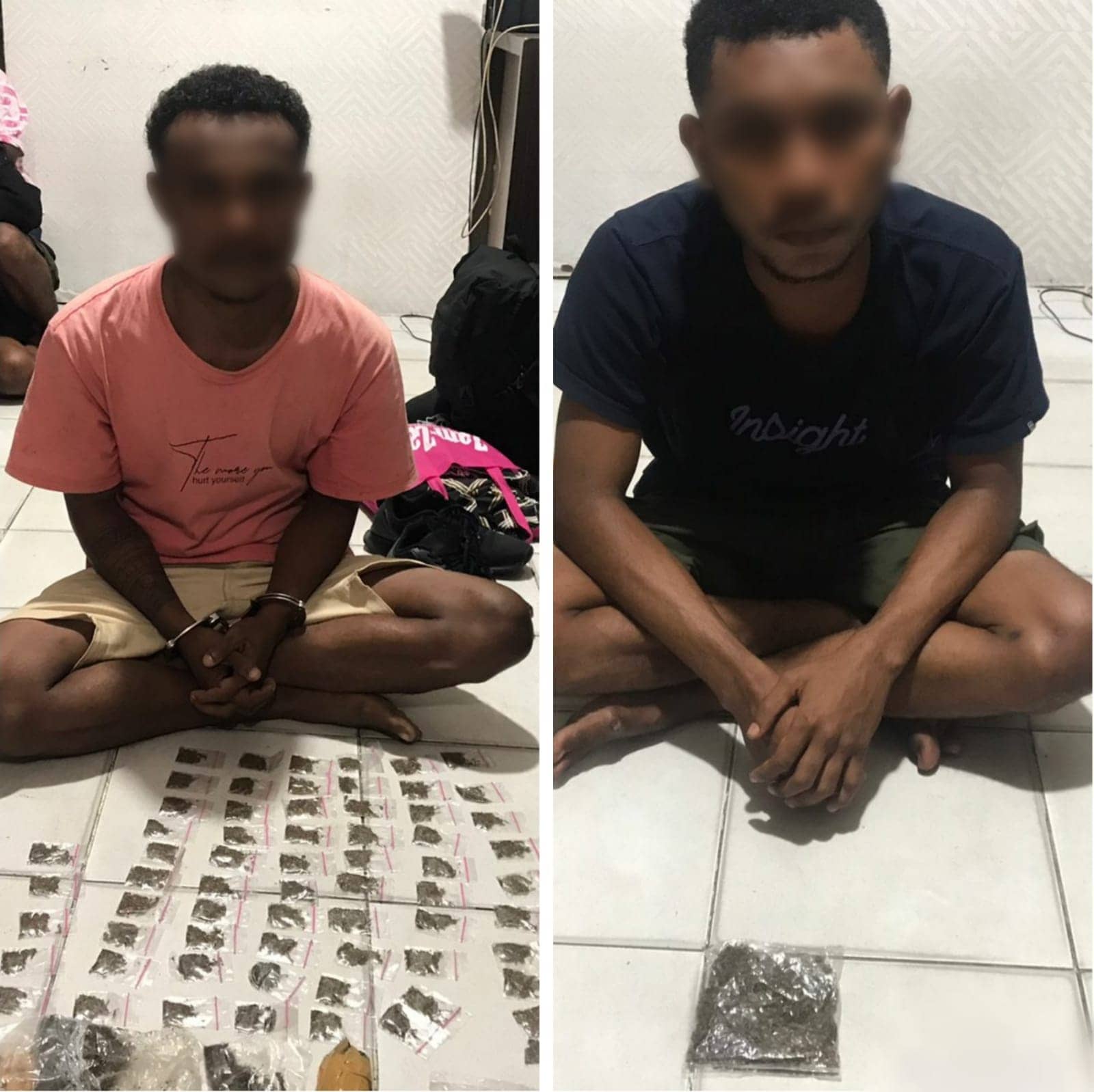 Pemuda yang diamankan polisi bersama barang bukti