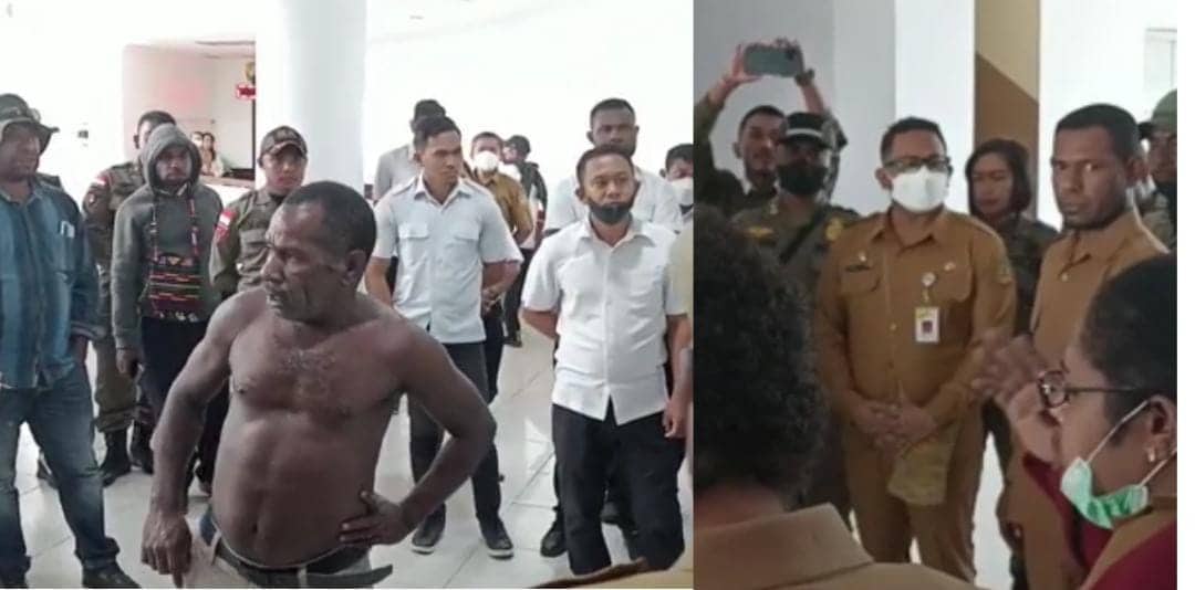 Ilustrasi berita Mimika: Flashnews: Protes di Kantor Bupati Mimika, Jubir Robek Baju, Tuntut Sekda Segera Keluar dari Mimika