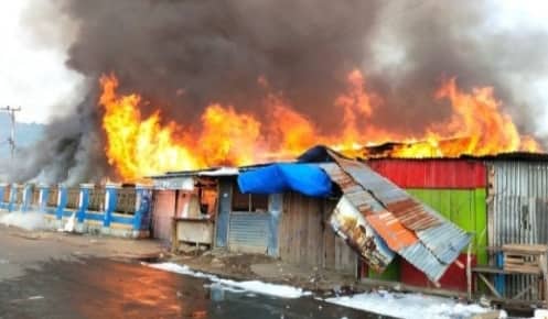 Ilustrasi berita Nasional: Pasar Wosi Manokwari Kembali Terbakar! Ratusan Kios Rata Dengan Tanah