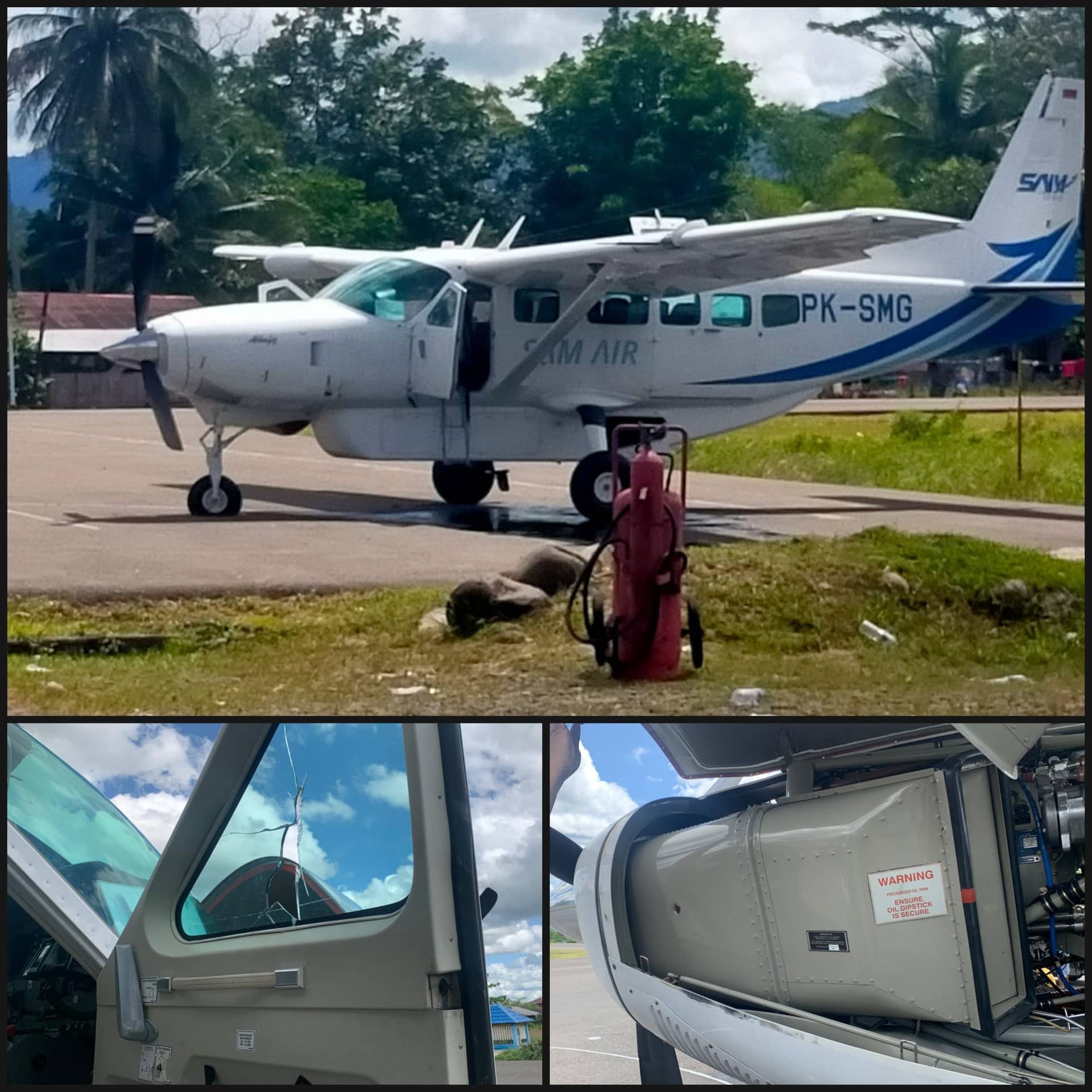 Ilustrasi berita Papua: Pesawat Sam Air Diberondong 15 Kali Tembakan di Bandara Kenyam, Ban Depan dan Tangki Bahan Bakar Bocor