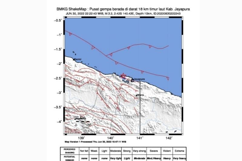 Ilustrasi berita Papua: Gempa Dengan Magnitudo 6,0 Guncang Mamberamo