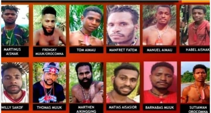 Ilustrasi berita Papua: Ini Wajah 12 Pembunuh Pekerja Jalan Trans Bintuni-Maybrat, Polda Papua Barat Resmi Masukkan DPO