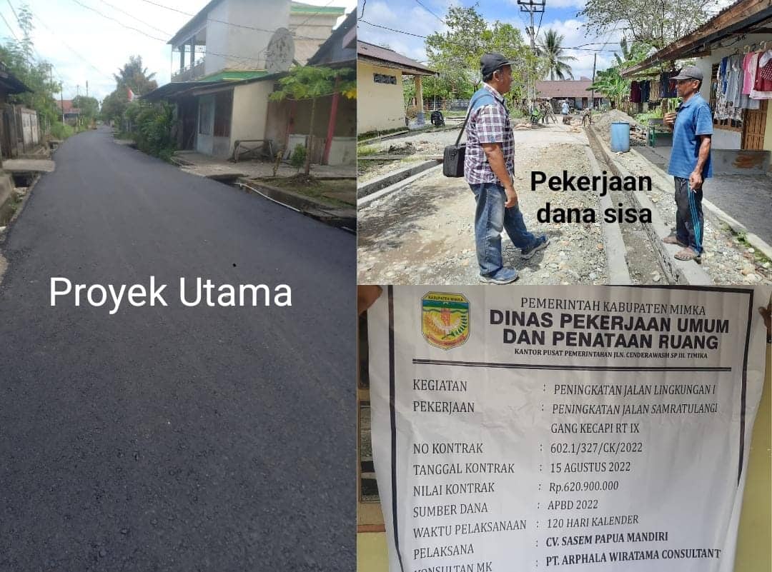 Ilustrasi berita Mimika: Proyek Gang Kecapi Inauga Timika Menuai Polemik, Kadis PUPR Mimika : Sebenarnya Itu Dana Sisa Proyek Pengaspalan