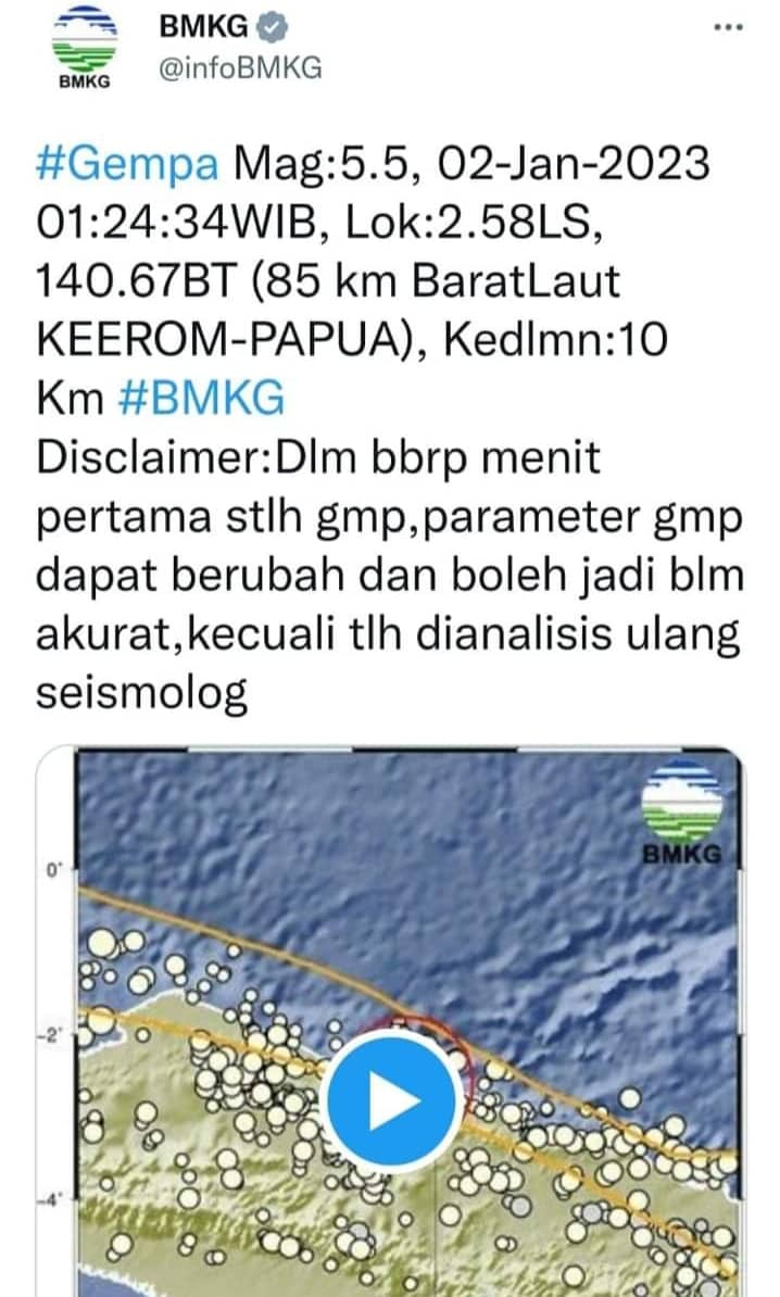 Ilustrasi berita Papua: Gempa 5,5 Magnitudo Guncang Jayapura, Sejumlah Bangunan Alami Kerusakan