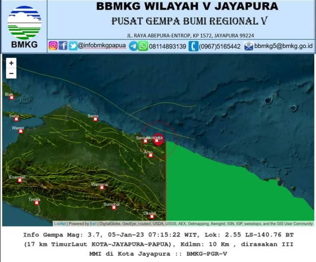 Ilustrasi berita Papua: Hari Ini Gempa Tektonik 3,7 Magnitudo Kembali Landa Jayapura, Total Sudah Terjadi 386 Gempa Susulan