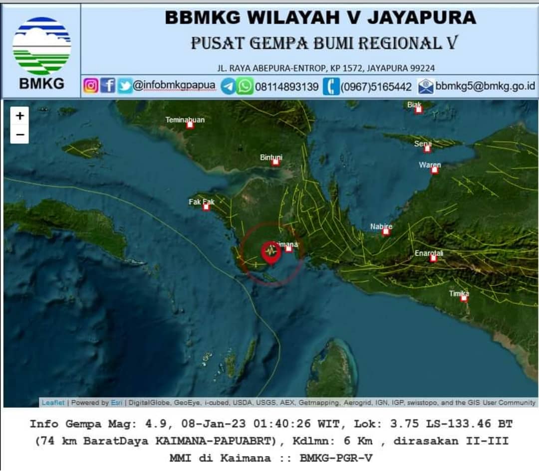 Ilustrasi berita Papua: Aktivitas Sesar Tarera-Aiduna Meningkat, Kaimana Kembali Diguncang Gempa pada Minggu Dinihari Tadi