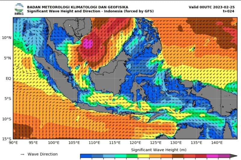 Ilustrasi berita Nasional: BMKG: Waspada Gelombang Tinggi Hingga Enam Meter pada 25-26 Februari