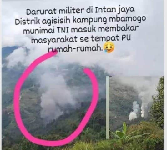 Ilustrasi berita Papua: KST Bakar Honai Warga Intan Jaya, Pasukan Tengkorak Tiba di TKP, Ditemukan Senapan Angin, Bendera BK dan Teropong
