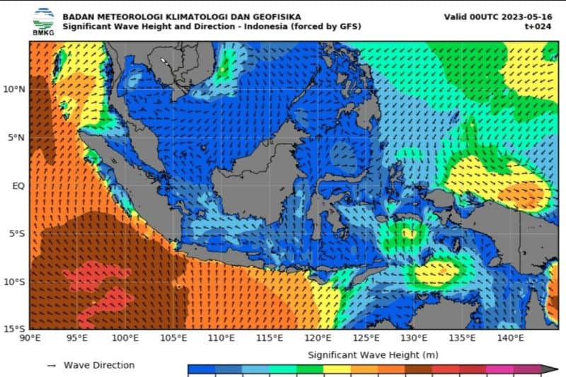 Ilustrasi berita Nasional: BMKG: Gelombang Tinggi Berpotensi Terjadi di Perairan Indonesia