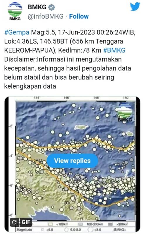 Ilustrasi berita Papua: Dinihari Tadi, Gempa 5,5 Magnitudo Guncang Keerom, Sempat Timbulkan Kepanikan