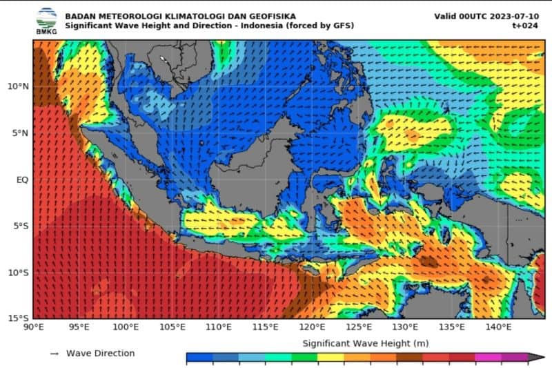 Ilustrasi berita Nasional: BMKG: Waspada Gelombang Tinggi Hingga Enam Meter di Beberapa Perairan