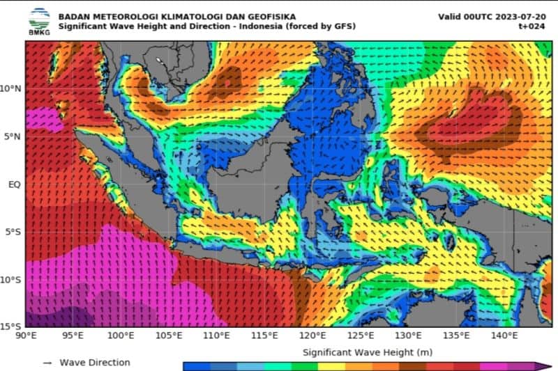 Ilustrasi berita Nasional: BMKG: Waspada Gelombang Tinggi Hingga Enam Meter di Perairan Indonesia