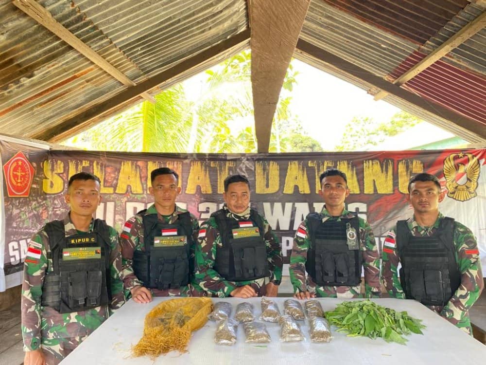 Ilustrasi berita Papua: Satgas Yonif 122/TS Temukan 462 Gram Ganja Dalam Karung di Perbatasan RI-PNG