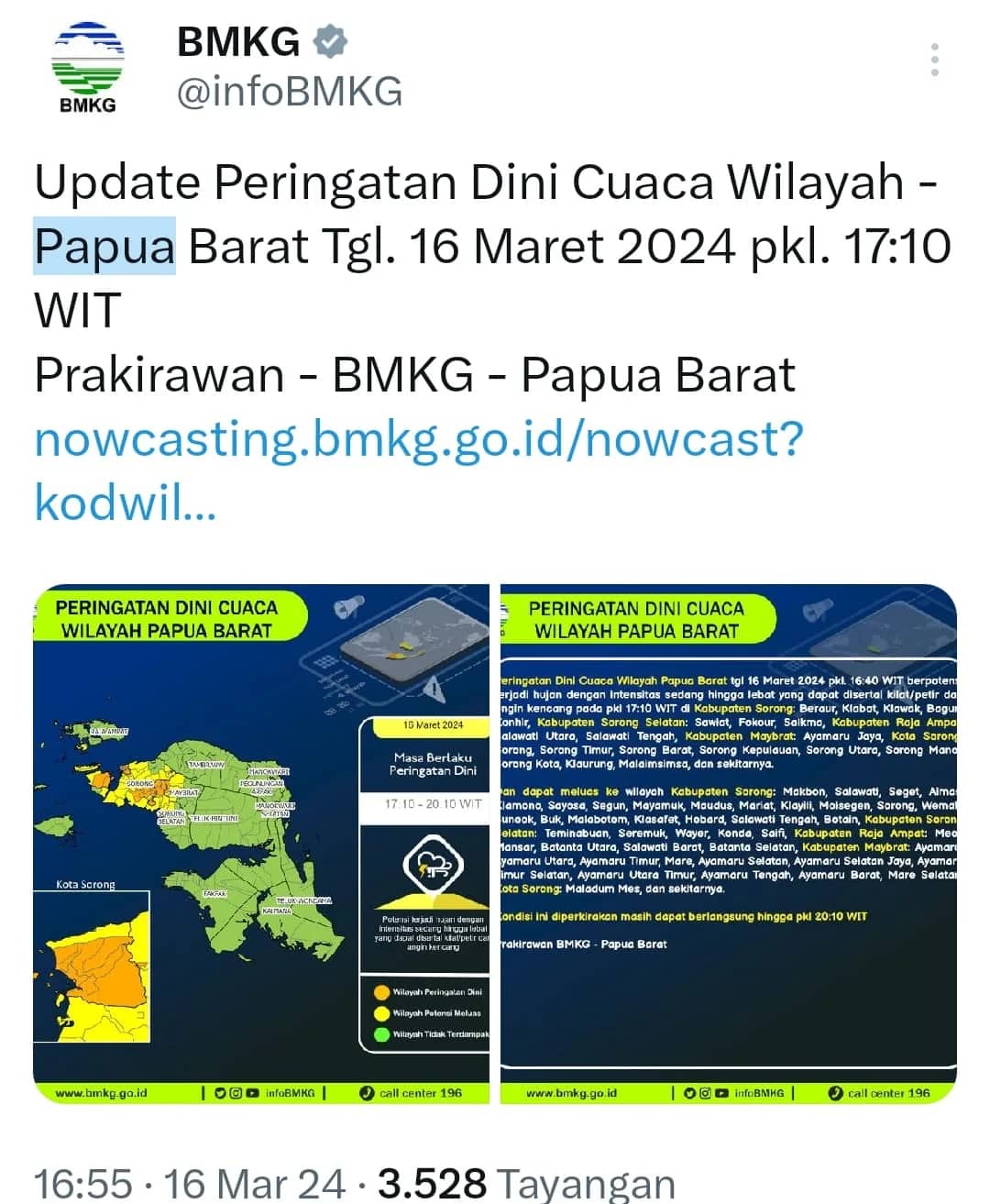 Ilustrasi berita Papua: Termasuk Mimika, Cuaca Ekstrim Landa Papua dan 3 DOB, Warga Diminta Tetap Waspada