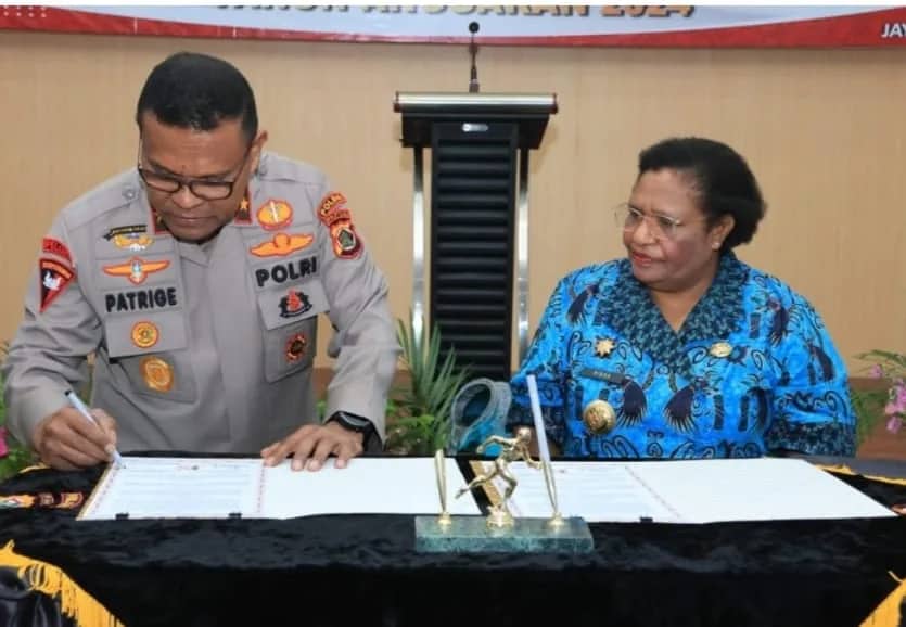 Ilustrasi berita Papua: Pemprov Papua Tengah Teken MoU Penerimaan Bintara Polri dengan Polda Papua