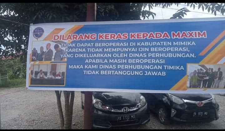 Ilustrasi berita Mimika: Polemik Penolakan Berlanjut, Kini Muncul Spanduk Larangan Operasional Maxim, Dinas Perhubungan Mimika Bertindak