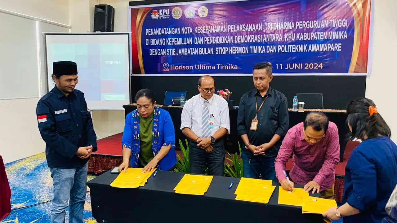 Ilustrasi berita Mimika: KPU Mimika Tandatangani MoU Dengan 3 Perguruan Tinggi Bidang Kepemiluan dan Pendidikan Demokrasi