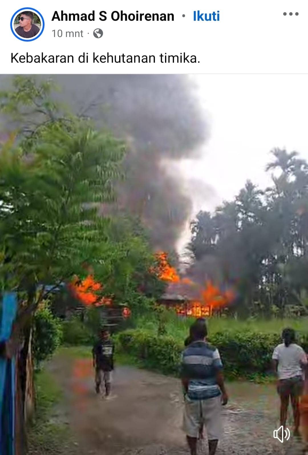 Ilustrasi berita Mimika: Flash News: Satu Unit Rumah di Kompleks Kehutanan Depan Koramil Timika Terbakar