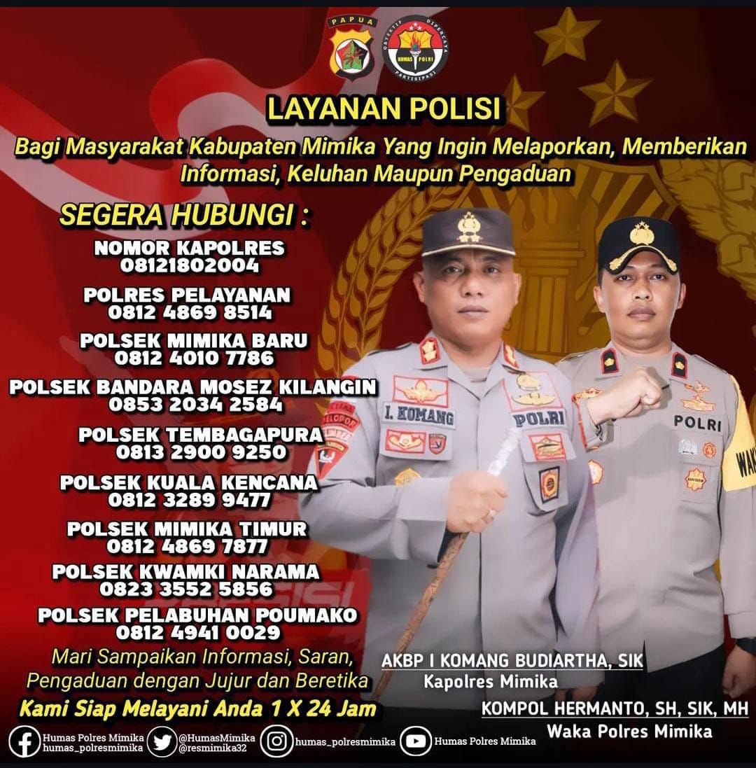 Ilustrasi berita Mimika: Informasi yang Meresahkan Terus Bermunculan, Kapolres Ingatkan Warga Mimika Stop Lanjutkan Pesan Hoax