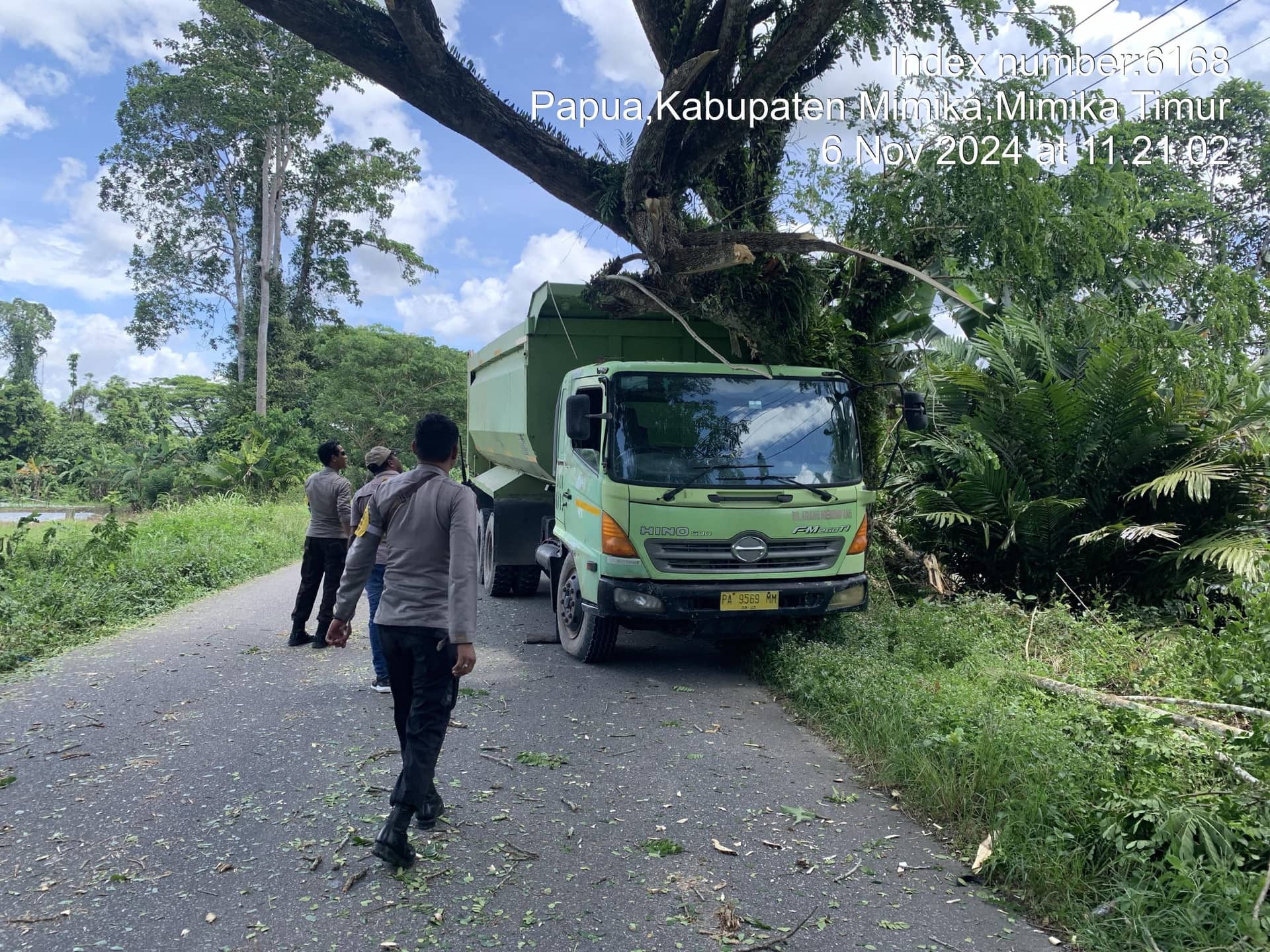 Ilustrasi berita Mimika: Dump Truk Hino Tabrak Pohon di Jalan Mapurujaya