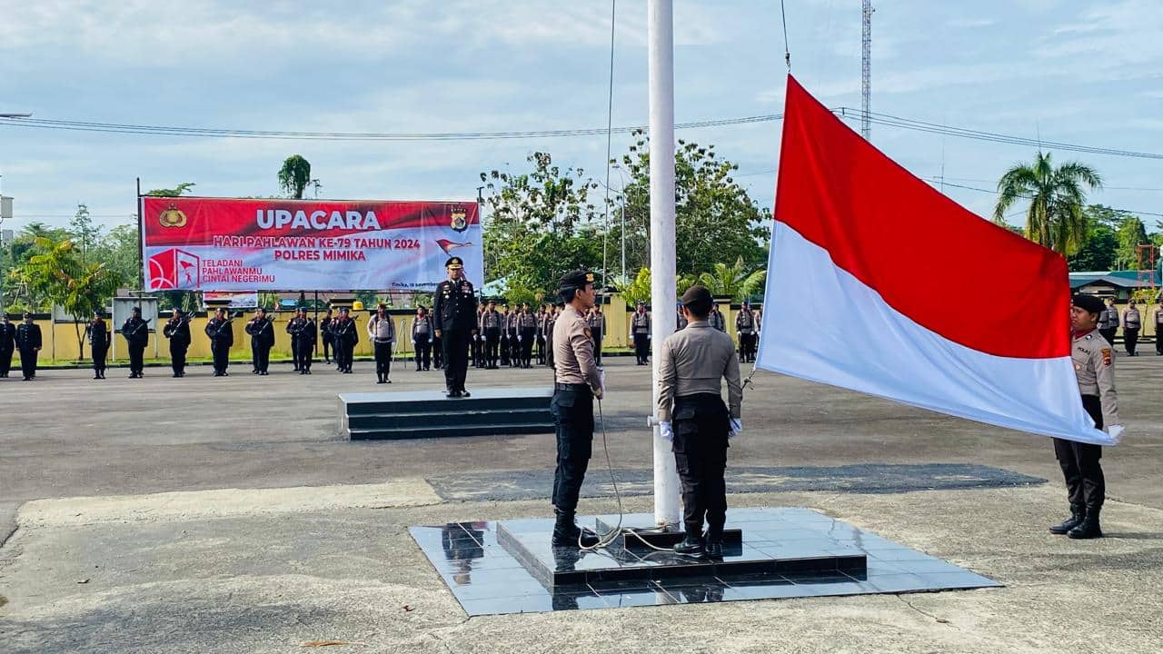 Ilustrasi berita Mimika: Polres Mimika Peringati Hari Pahlawan, Kompol Hermanto: Implementasi Pahlawan Saat Ini Runtuhkan Kemiskinan dan Kebodohan
