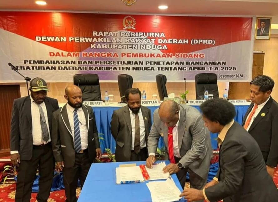 Ilustrasi berita Papua: APBD Tahun 2025 Kabupaten Nduga Ditetapkan Sebesar Rp 1,1 Triliun, Pj. Bupati: OPD Bekerja Disiplin dan Berintegritas