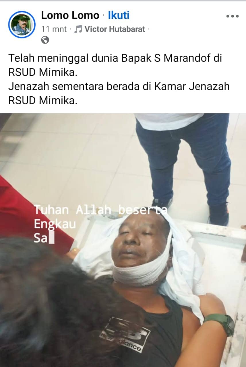 Ilustrasi berita Mimika: Breaking News:Kepala BPBD Mimika, S Marandof Berpulang
