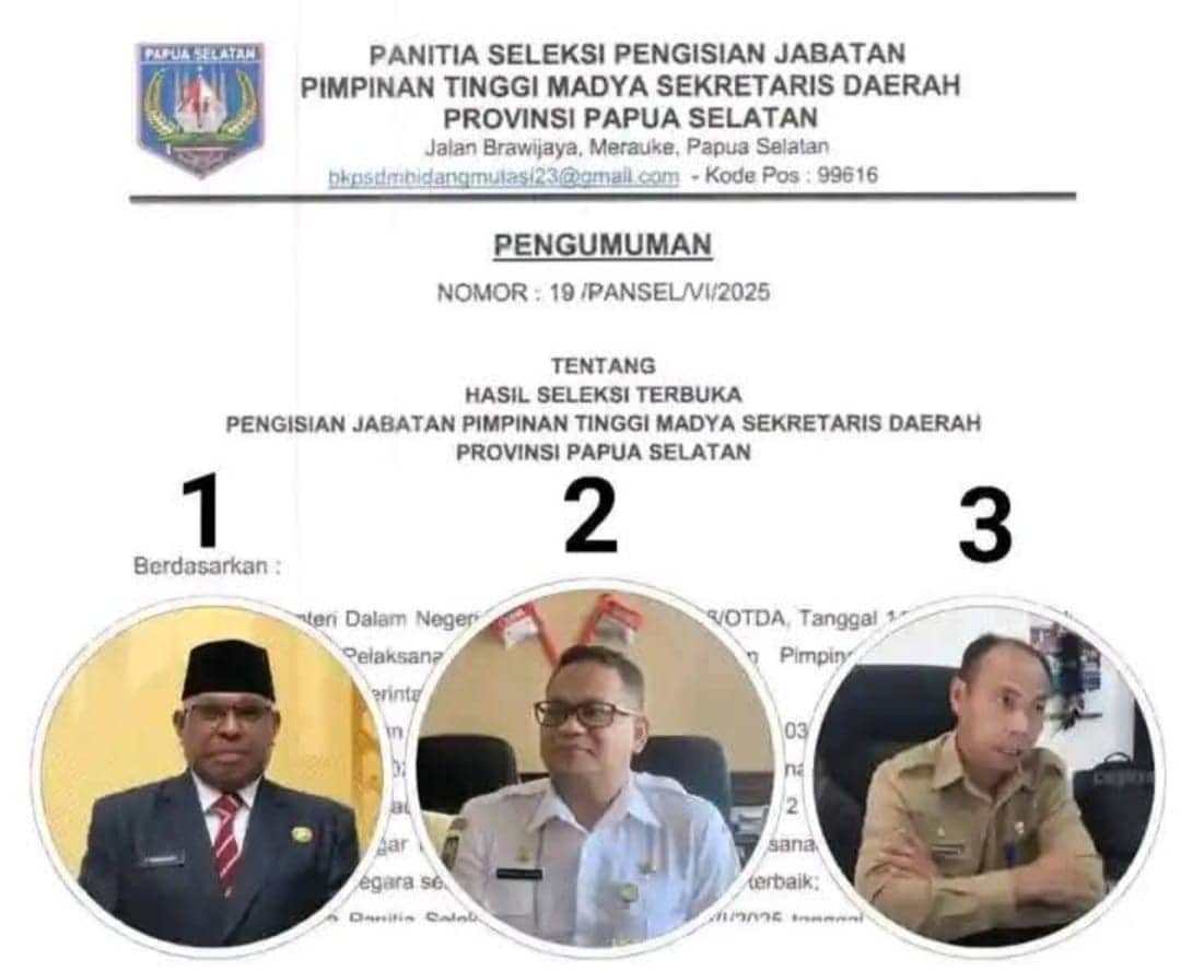 Ilustrasi berita Papua: Michael Gomar Masuk Tiga Besar Calon Sekda Papua Selatan