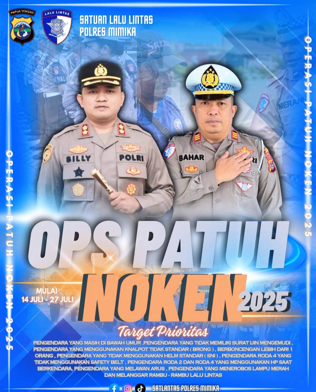 Ilustrasi berita Mimika: Satlantas Polres Mimika Gelar Operasi Patuh Noken 2025, Berikut Sasaran Prioritas Penindakan Pelanggar Lalu Lintas