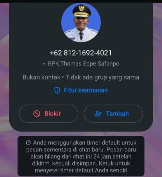 Ilustrasi berita Mimika: Nomor Bodong Catut Nama Bupati Asmat, Warga Diminta Waspada
