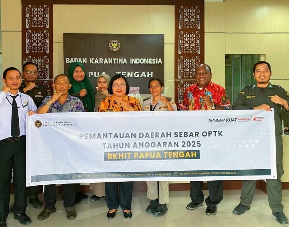 Ilustrasi berita BERITA UTAMA: Karantina Papua Tengah Fokus Pantau 18 OPTK, Periksa 8,5 Ton Komoditas Buah dan Jamur